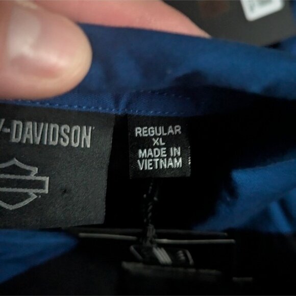 Harley-Davidson Men Regular XL Black and Blue Racing Pit Long Sleeve 112025 - Picture 8 of 8